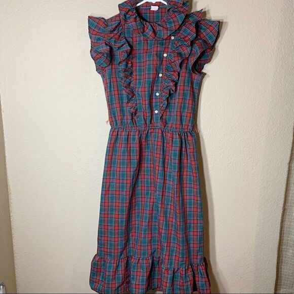 Vintage Ladies Garment Workers Union plaid dress - Picture 1 of 16